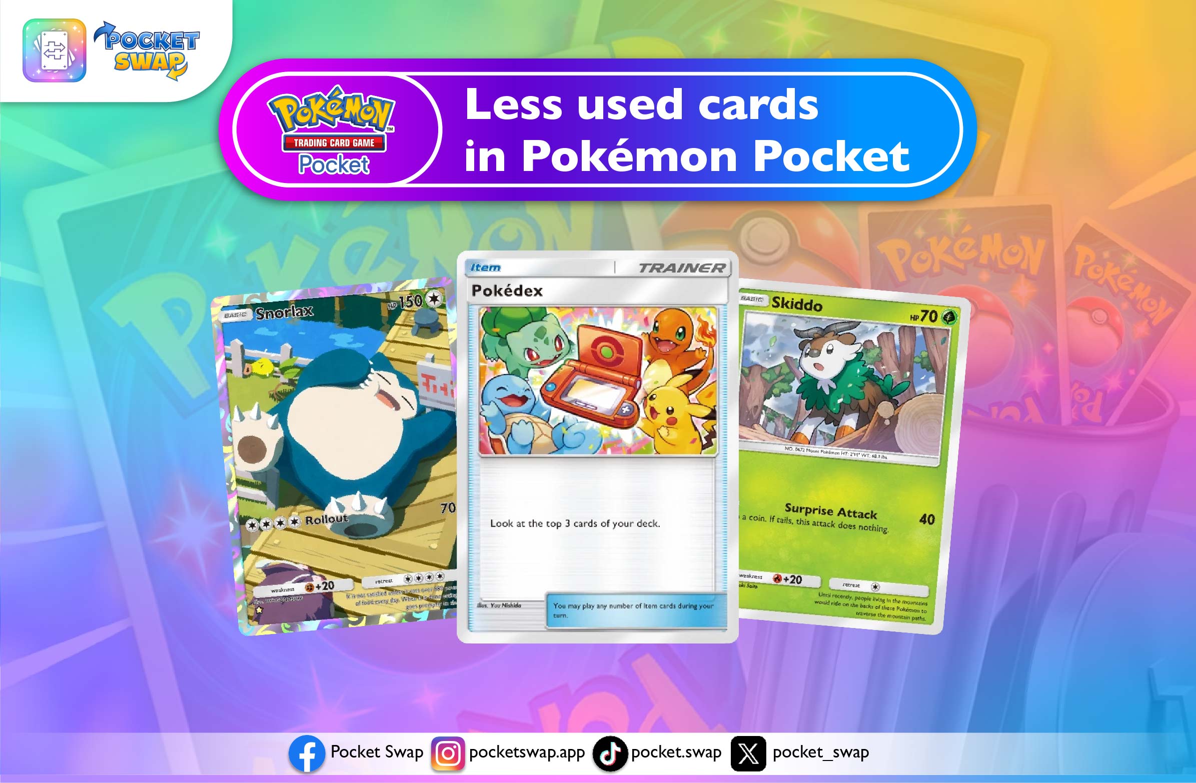 Less used cards in Pokémon Pocket